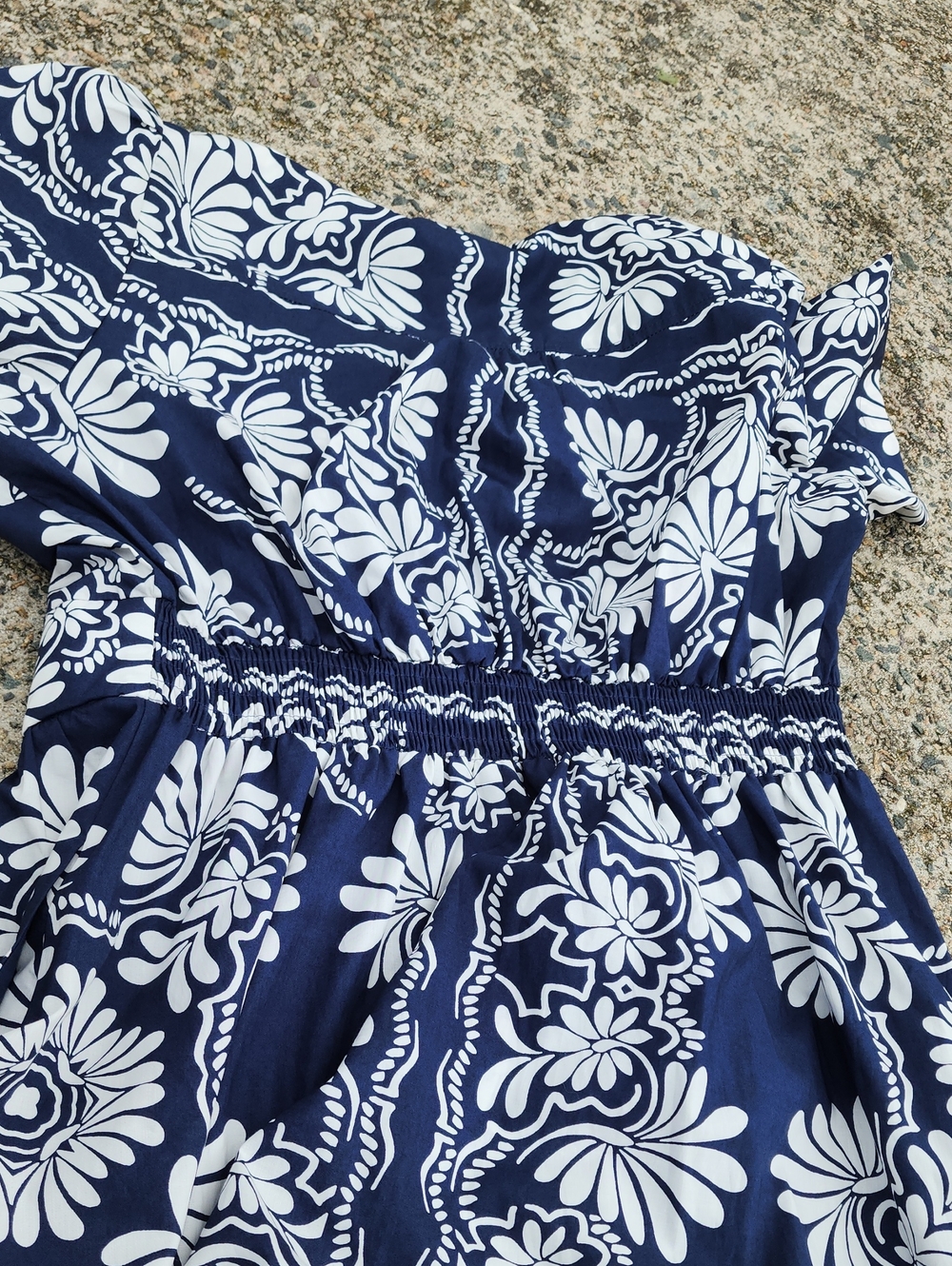 Boden Blue Ivy Cotton Floral Midi Dress in Blue & White Size 12 NWT - Picture 11 of 11